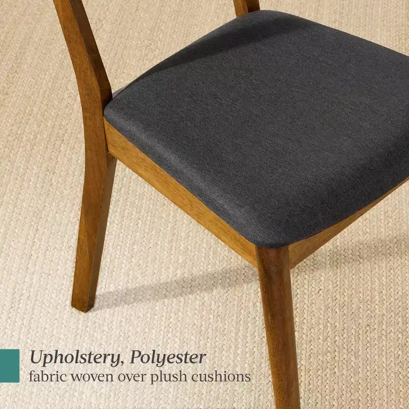 Best Choice Products 2-Piece Mid-Century Modern Wood & Upholstered Dining Chair Set