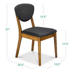 Best Choice Products 2-Piece Mid-Century Modern Wood & Upholstered Dining Chair Set