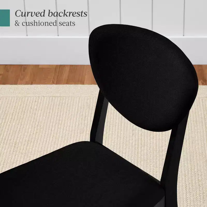 Best Choice Products 2-Piece Mid-Century Modern Wood & Upholstered Dining Chair Set