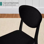 Best Choice Products 2-Piece Mid-Century Modern Wood & Upholstered Dining Chair Set