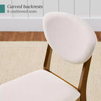 Best Choice Products 2-Piece Mid-Century Modern Wood & Upholstered Dining Chair Set