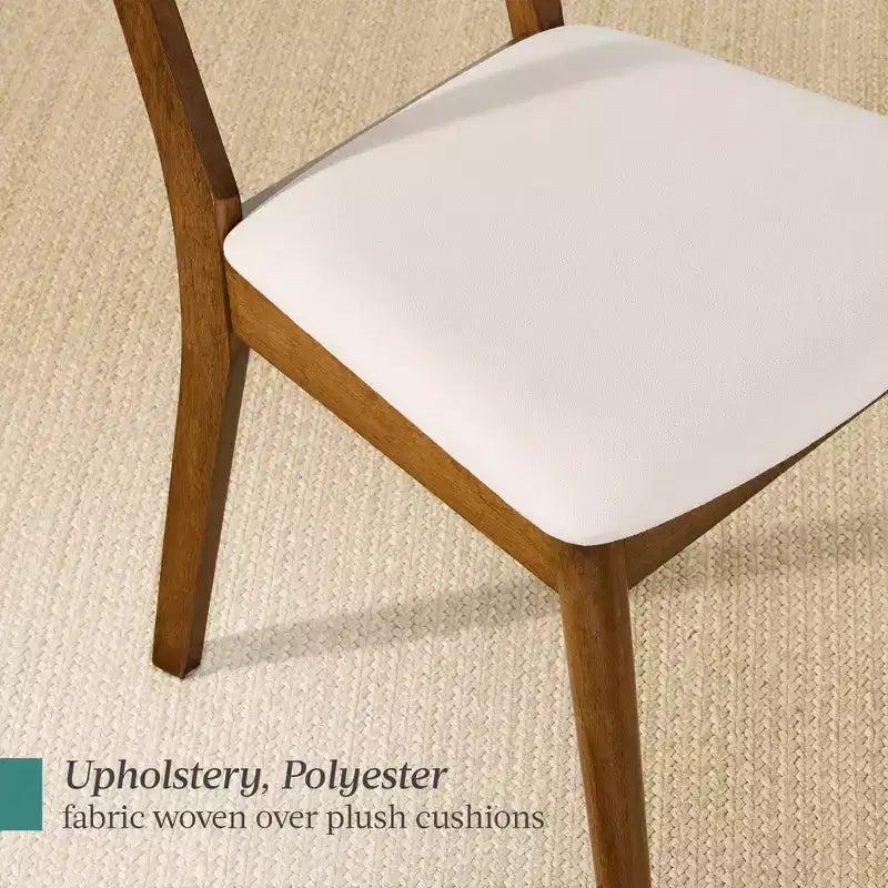 Best Choice Products 2-Piece Mid-Century Modern Wood & Upholstered Dining Chair Set