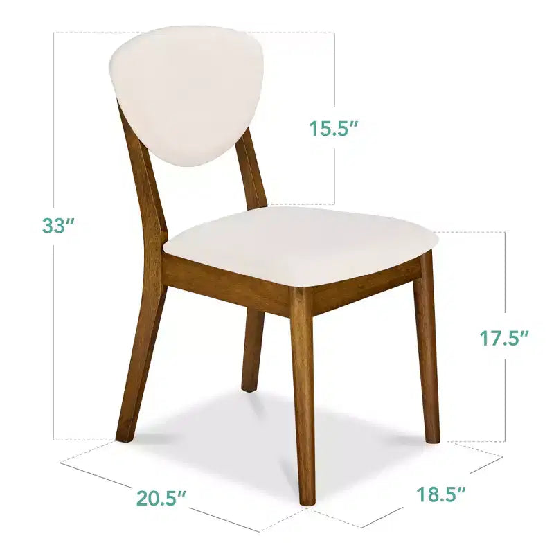 Best Choice Products 2-Piece Mid-Century Modern Wood & Upholstered Dining Chair Set