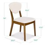 Best Choice Products 2-Piece Mid-Century Modern Wood & Upholstered Dining Chair Set