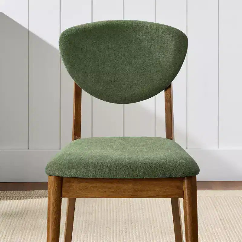 Best Choice Products 2-Piece Mid-Century Modern Wood & Upholstered Dining Chair Set