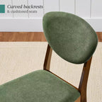 Best Choice Products 2-Piece Mid-Century Modern Wood & Upholstered Dining Chair Set