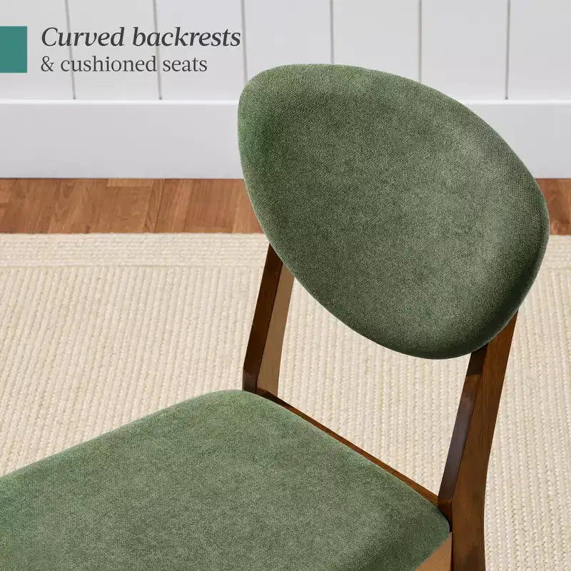 Best Choice Products 2-Piece Mid-Century Modern Wood & Upholstered Dining Chair Set