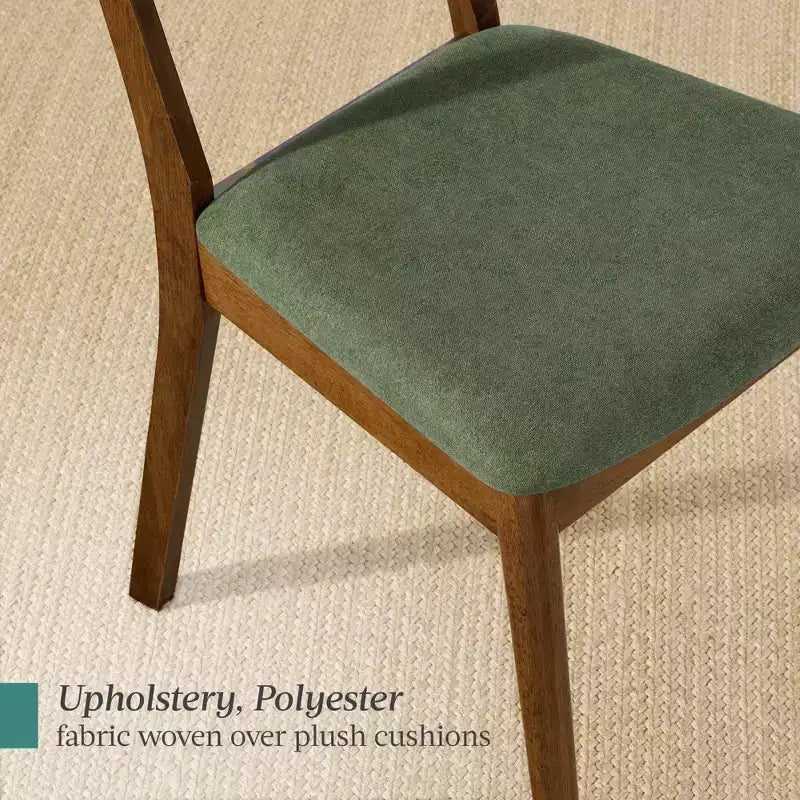 Best Choice Products 2-Piece Mid-Century Modern Wood & Upholstered Dining Chair Set