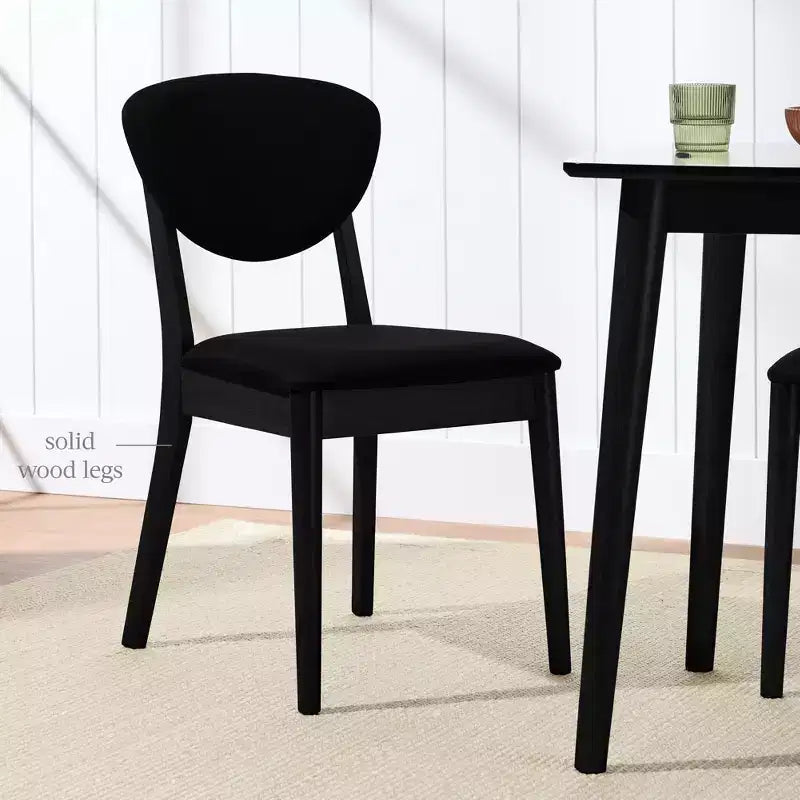 Best Choice Products 2-Piece Mid-Century Modern Wood & Upholstered Dining Chair Set