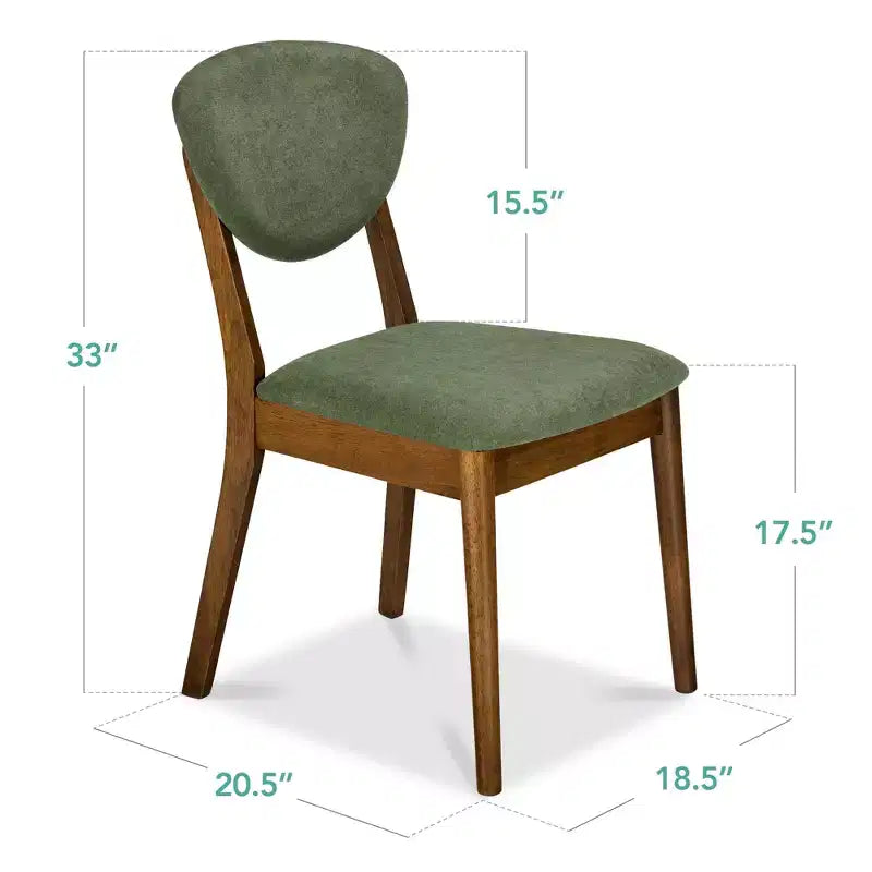 Best Choice Products 2-Piece Mid-Century Modern Wood & Upholstered Dining Chair Set