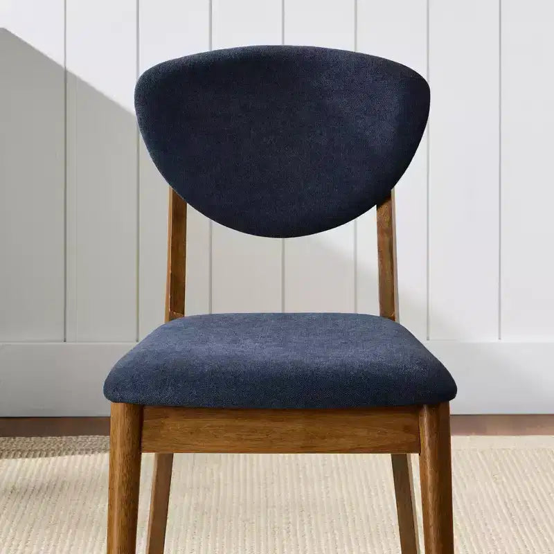 Best Choice Products 2-Piece Mid-Century Modern Wood & Upholstered Dining Chair Set
