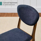 Best Choice Products 2-Piece Mid-Century Modern Wood & Upholstered Dining Chair Set