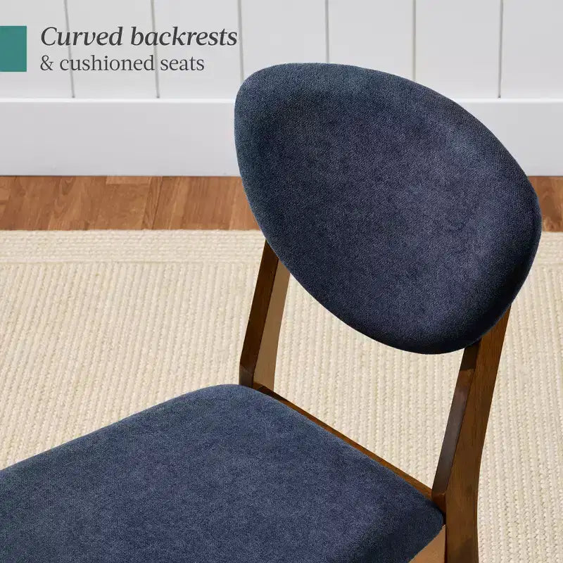 Best Choice Products 2-Piece Mid-Century Modern Wood & Upholstered Dining Chair Set
