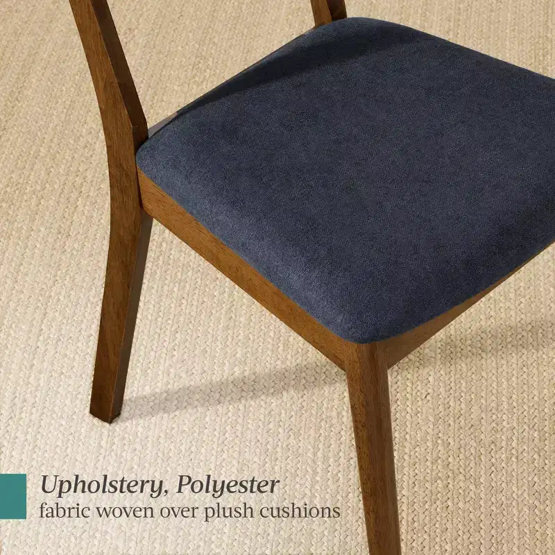 Best Choice Products 2-Piece Mid-Century Modern Wood & Upholstered Dining Chair Set