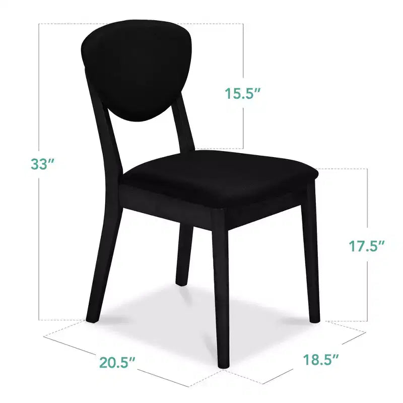Best Choice Products 2-Piece Mid-Century Modern Wood & Upholstered Dining Chair Set