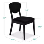 Best Choice Products 2-Piece Mid-Century Modern Wood & Upholstered Dining Chair Set