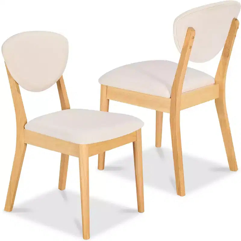 Best Choice Products 2-Piece Mid-Century Modern Wood & Upholstered Dining Chair Set