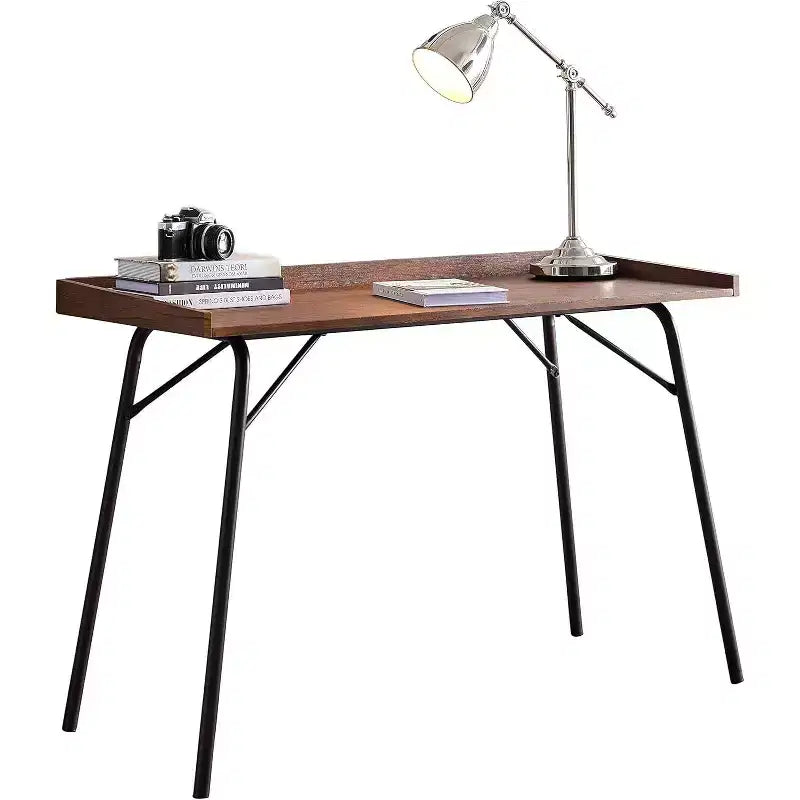 Kings Brand Furniture - Charlier Wood Home Office Computer/Writing Desk, Walnut