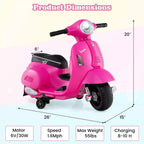 Costway Kids Ride on Motorcycle with Training Wheels Headlight Horn 6V Battery