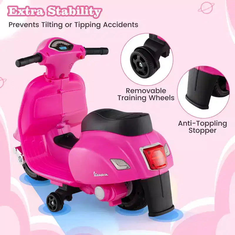 Costway Kids Ride on Motorcycle with Training Wheels Headlight Horn 6V Battery