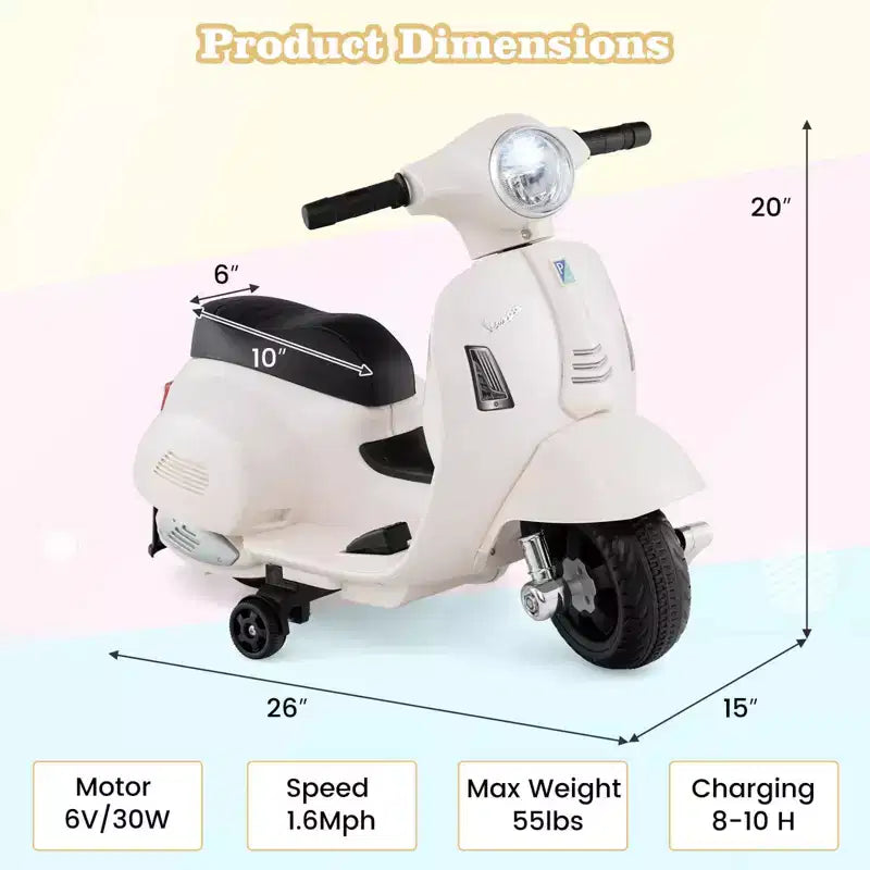 Costway Kids Ride on Motorcycle with Training Wheels Headlight Horn 6V Battery