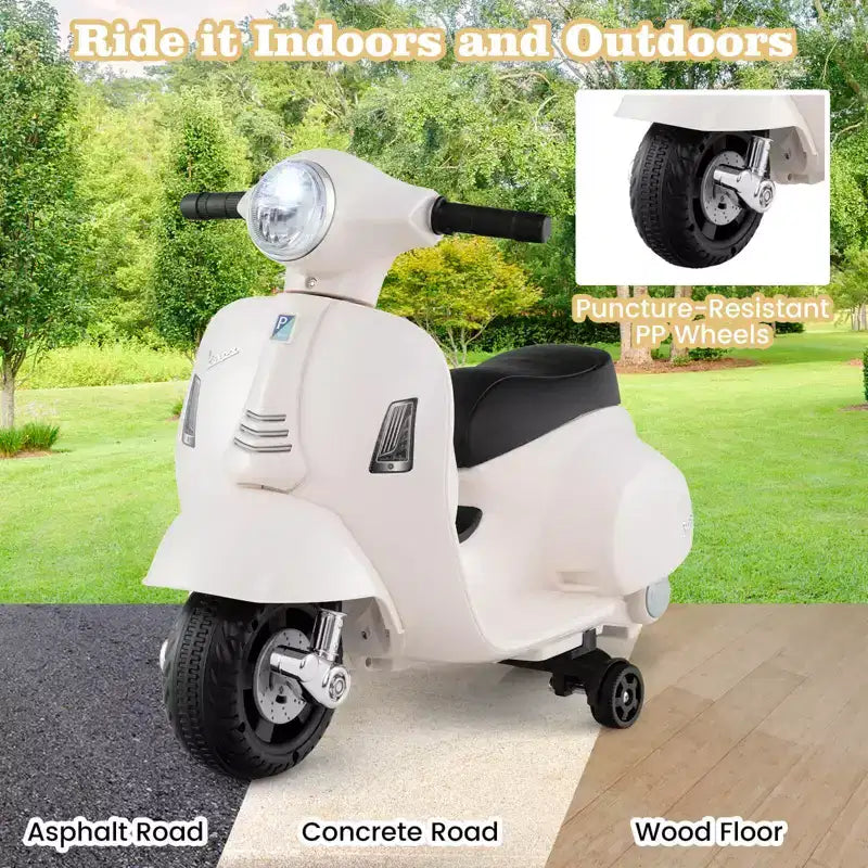 Costway Kids Ride on Motorcycle with Training Wheels Headlight Horn 6V Battery
