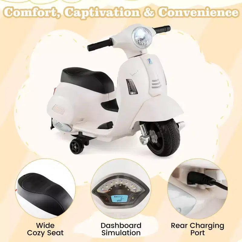 Costway Kids Ride on Motorcycle with Training Wheels Headlight Horn 6V Battery