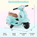 Costway Kids Ride on Motorcycle with Training Wheels Headlight Horn 6V Battery