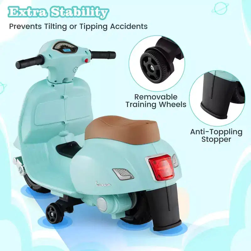 Costway Kids Ride on Motorcycle with Training Wheels Headlight Horn 6V Battery