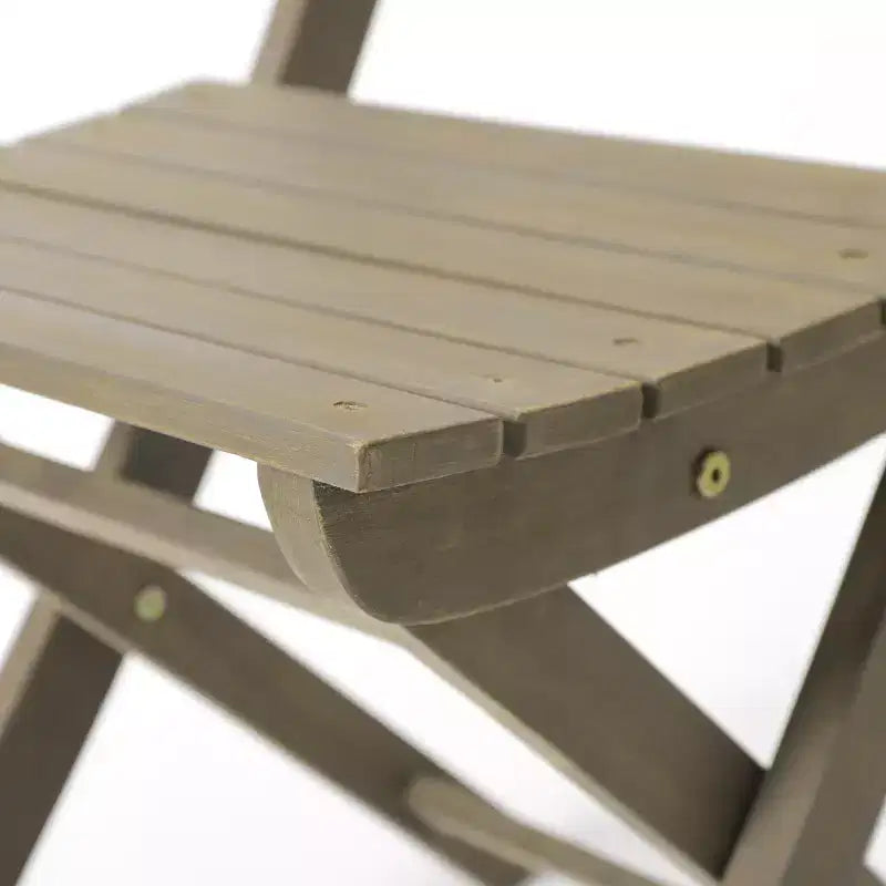 GDFStudio Pavillion Outdoor 3pcs Acacia Wood Foldable Bistro Set