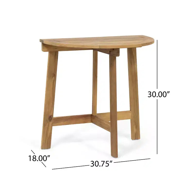 GDFStudio Pavillion Outdoor 3pcs Acacia Wood Foldable Bistro Set