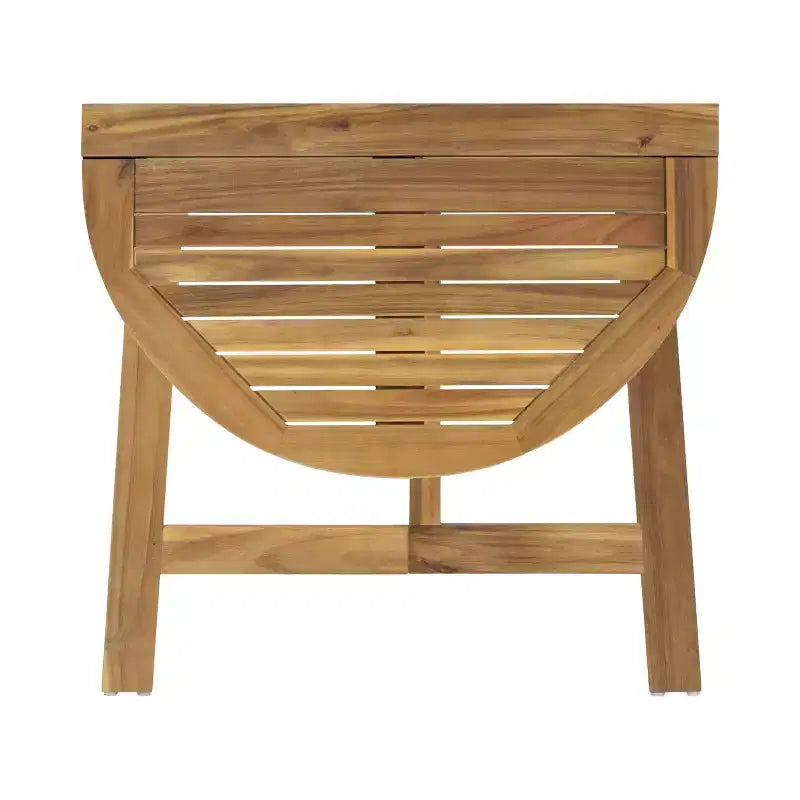 GDFStudio Pavillion Outdoor 3pcs Acacia Wood Foldable Bistro Set
