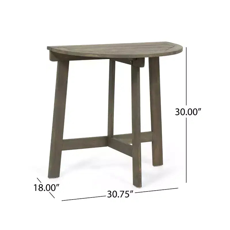 GDFStudio Pavillion Outdoor 3pcs Acacia Wood Foldable Bistro Set