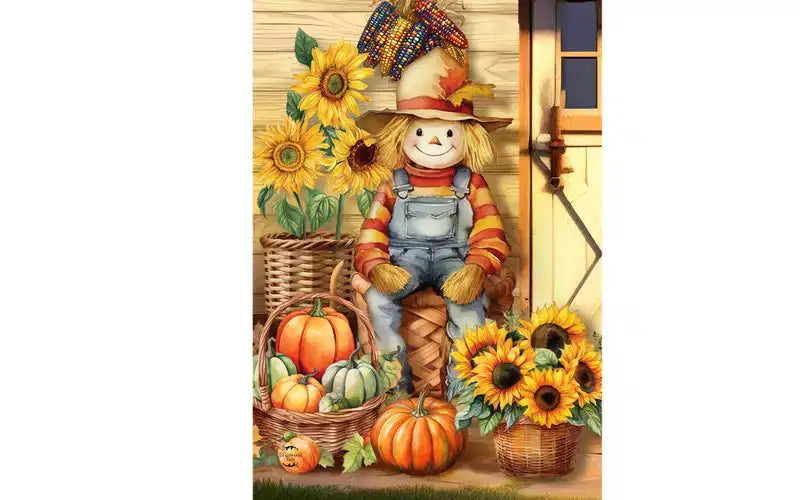 Briarwood Lane Fall House Flag 40x28 For Outdoor Country Scarecrow For Fall House Flag