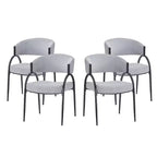 Christopher Knight Home Silas Upholstered Armrest Dining Chairs with Metal Legs (Set of 4)