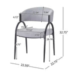 Christopher Knight Home Silas Upholstered Armrest Dining Chairs with Metal Legs (Set of 4)