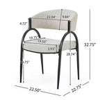 Christopher Knight Home Silas Upholstered Armrest Dining Chairs with Metal Legs (Set of 4)