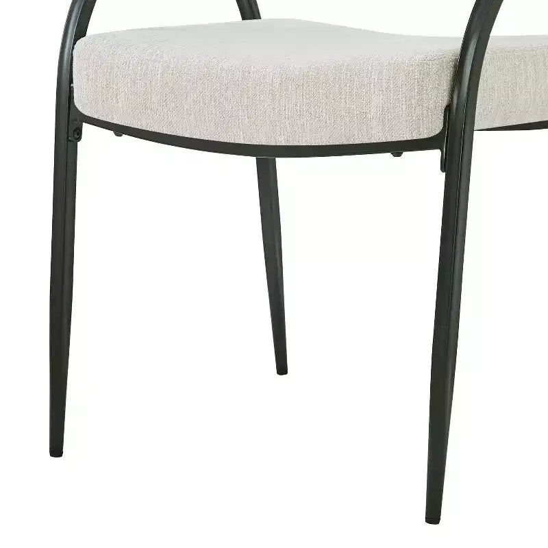 Christopher Knight Home Silas Upholstered Armrest Dining Chairs with Metal Legs (Set of 4)