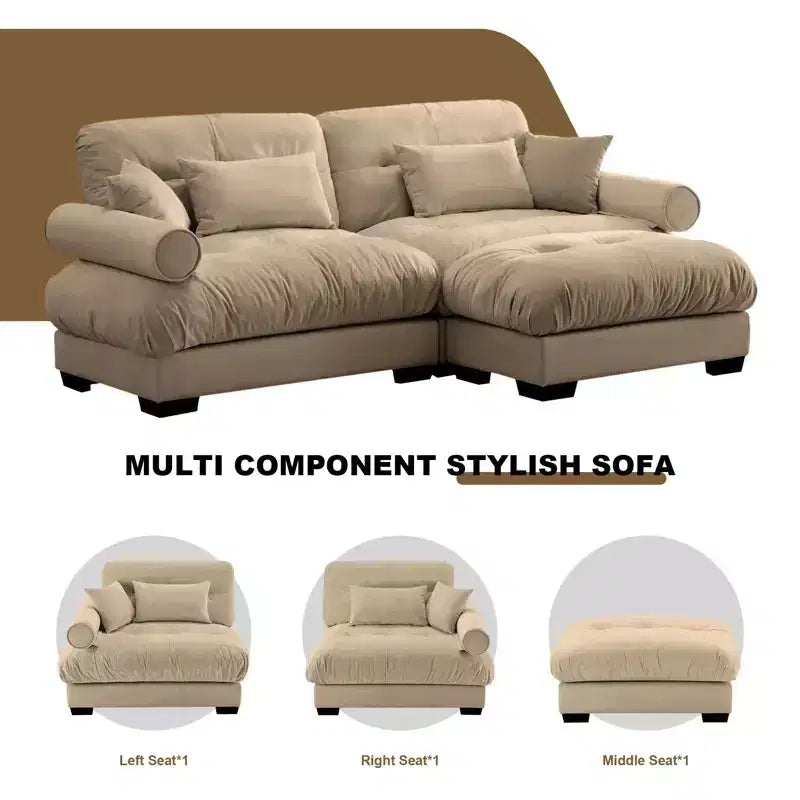 Christopher Knight Home Alger 93 Velvet L-Sectional Sofa