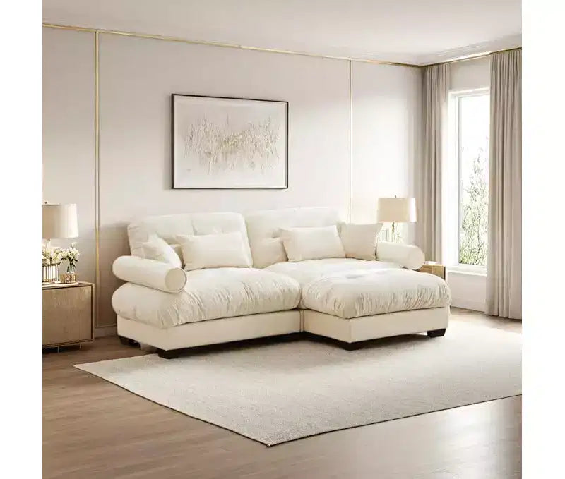 Christopher Knight Home Alger 93 Velvet L-Sectional Sofa