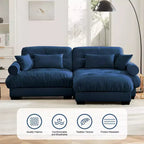 Christopher Knight Home Alger 93 Velvet L-Sectional Sofa