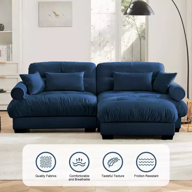 Christopher Knight Home Alger 93 Velvet L-Sectional Sofa