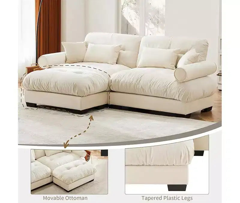 Christopher Knight Home Alger 93 Velvet L-Sectional Sofa