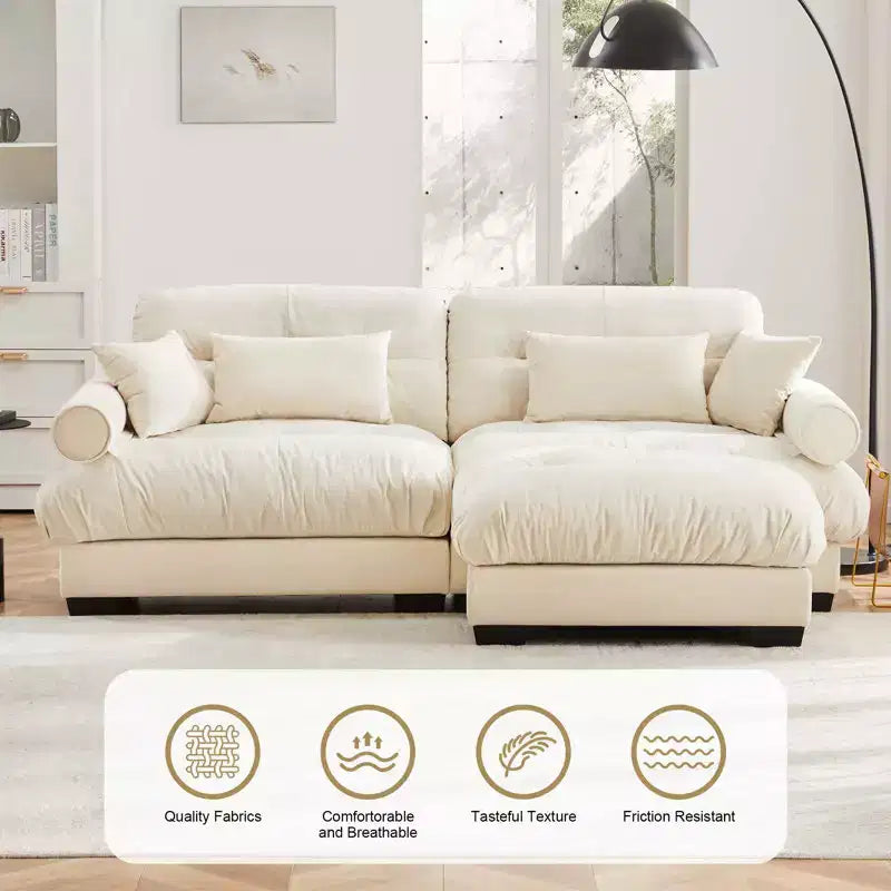 Christopher Knight Home Alger 93 Velvet L-Sectional Sofa