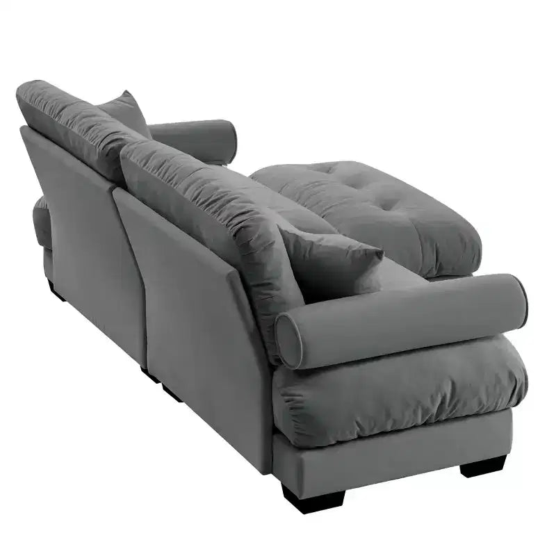 Christopher Knight Home Alger 93 Velvet L-Sectional Sofa