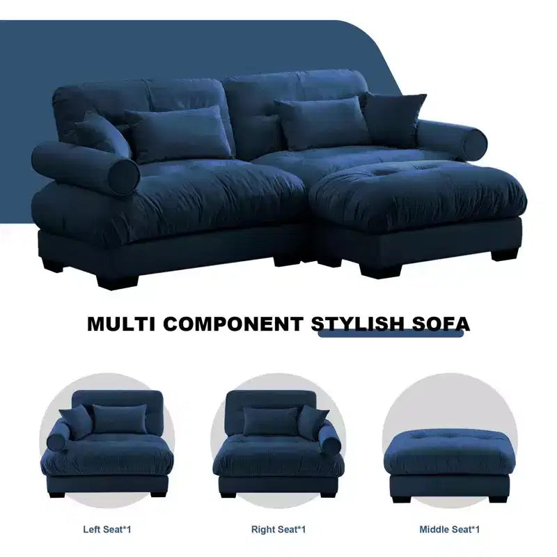 Christopher Knight Home Alger 93 Velvet L-Sectional Sofa