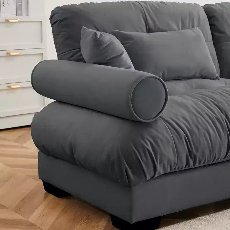 Christopher Knight Home Alger 93 Velvet L-Sectional Sofa