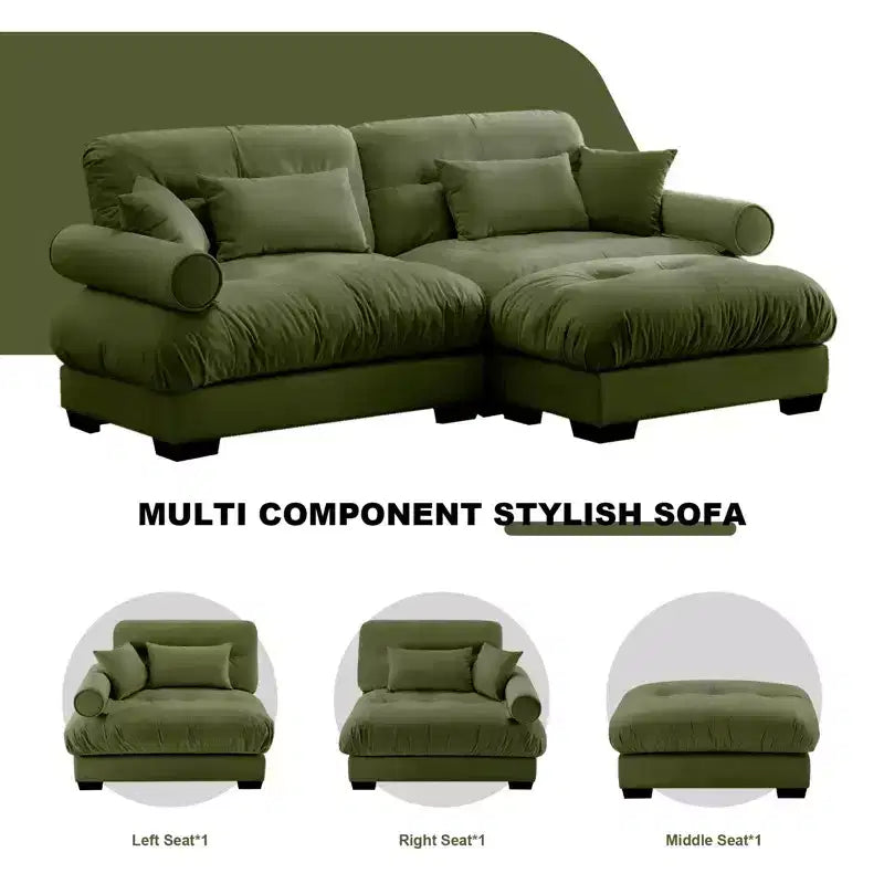 Christopher Knight Home Alger 93 Velvet L-Sectional Sofa