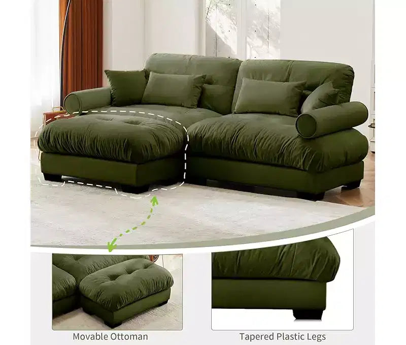Christopher Knight Home Alger 93 Velvet L-Sectional Sofa