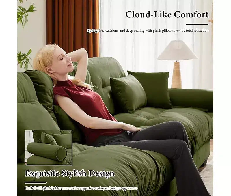 Christopher Knight Home Alger 93 Velvet L-Sectional Sofa